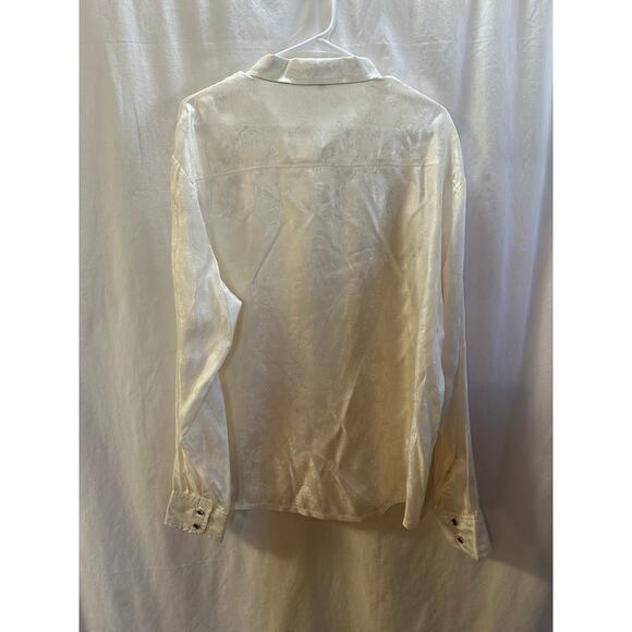 Unbranded Satin Jacquard Button-Down Blouse – Size Large - Picture 8 of 8